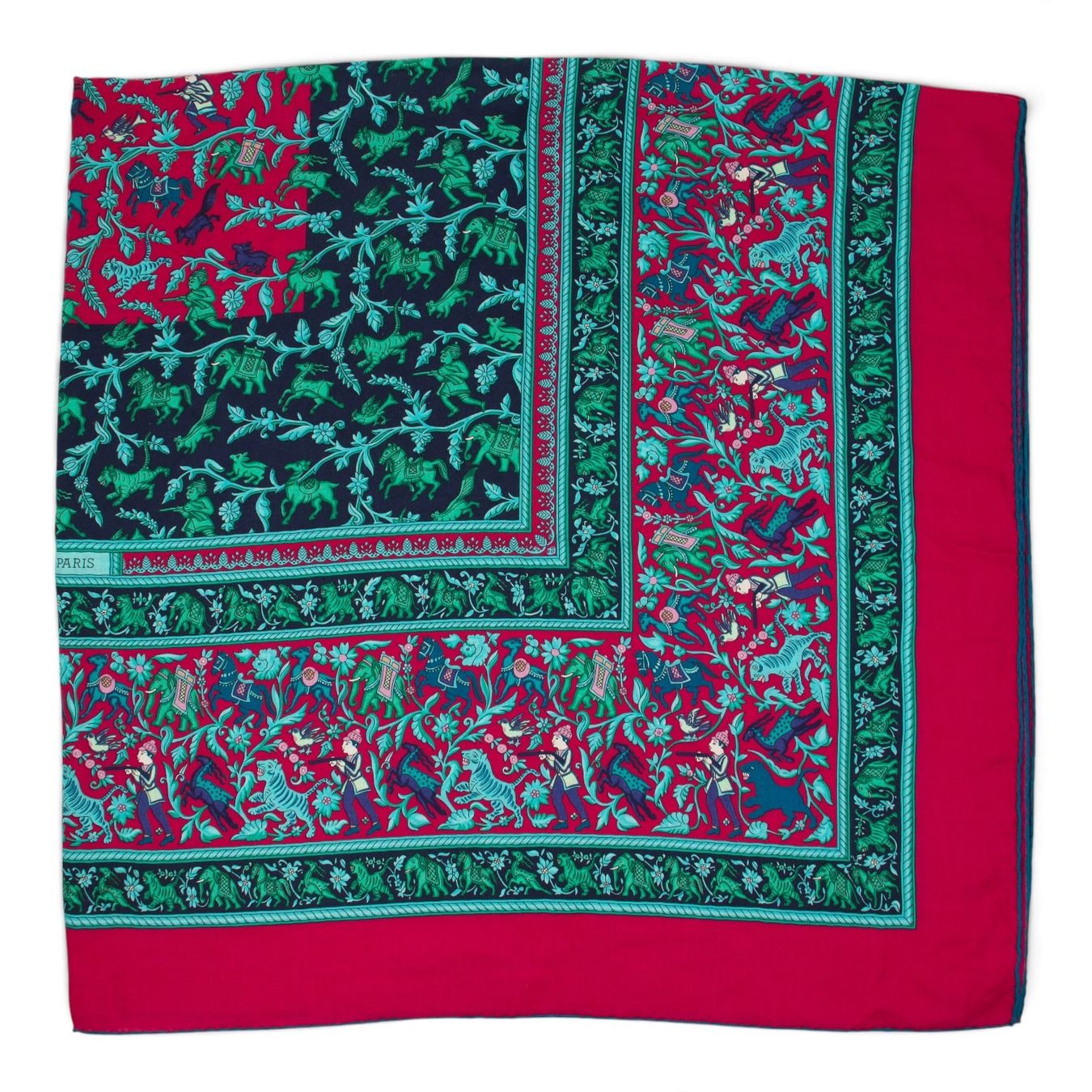 Hermès Foulards, Tücher & Schals: Hermès 140 “Chasse en Inde” – Gebraucht aus Binningen von Designerlabels 3