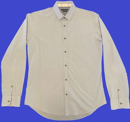 ZARA Herren Hemd Slim Fit hellblau-weiss Gr. M - 220619