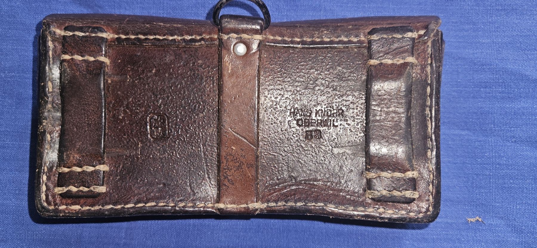Schweizer Armee Borse: Schweizee Patronentasche, Ledertasche mit Druckknopf  – Usato da Kaltacker venduto da Cougar01 1