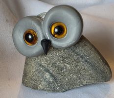 Eule Figur Naturstein Handgemacht siehe Foto