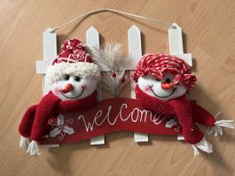 Winterliche Schneemann-Dekoration für die Tür, Welcome!