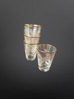 Schnapsgläser im Mid-Century-Stil mit Goldrand 5er Set