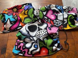 Freakige Gesichtsmaske, Staubschutz, Wintersport, Handmade