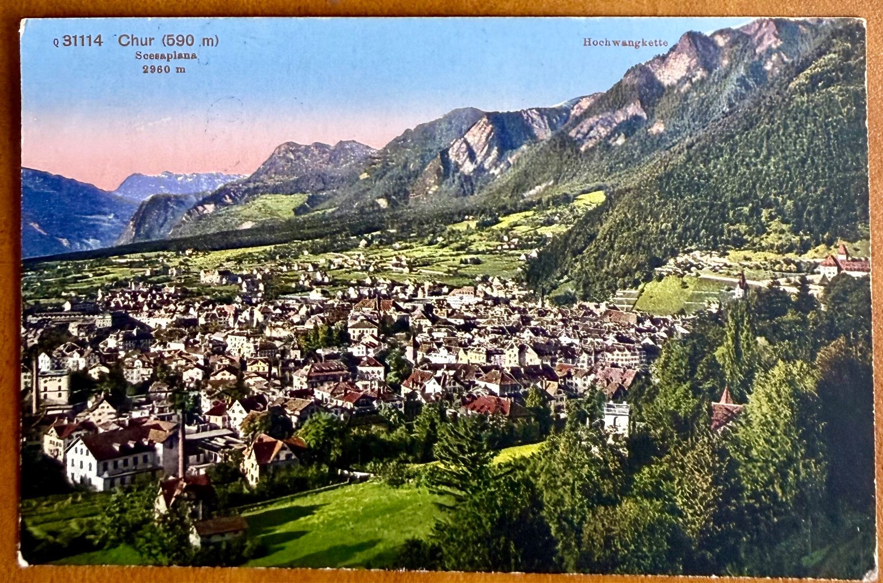 Cartoline postali: Chur  - Panorama. 1920 – Usato da Lutry venduto da Ediego