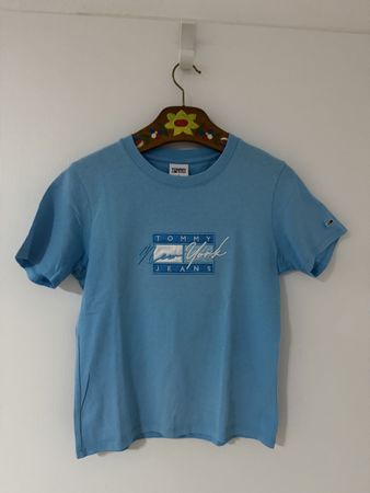Tommy Jeans T-Shirt New York, hellblau, Grösse S, y2k