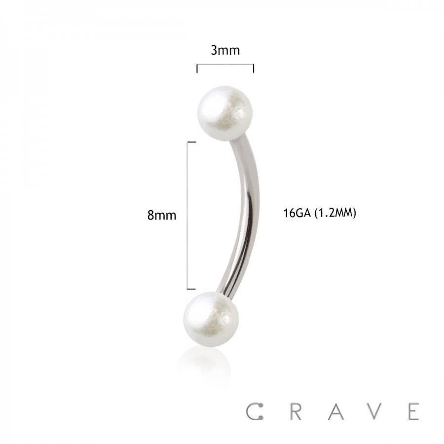 Piercingschmuck: Gebogener Stab mit Gewinde und Perlen Piercing – Neu und originalverpackt aus Döttingen von Orangeroad 1
