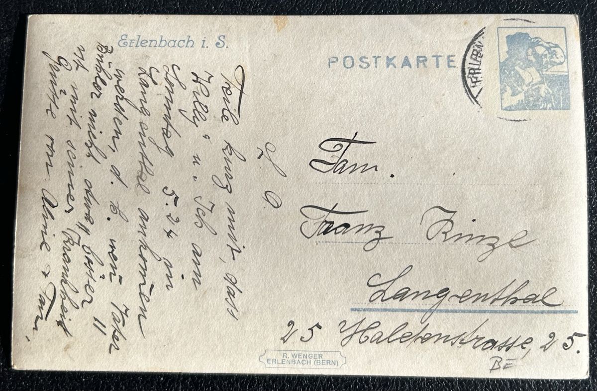 Cartoline postali: Fotokarte Erlenbach i.S – Usato da Horw venduto da Tellbub 1