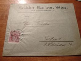 Brief Österreich um 1910, Brüder Barber Wien, PERFIN