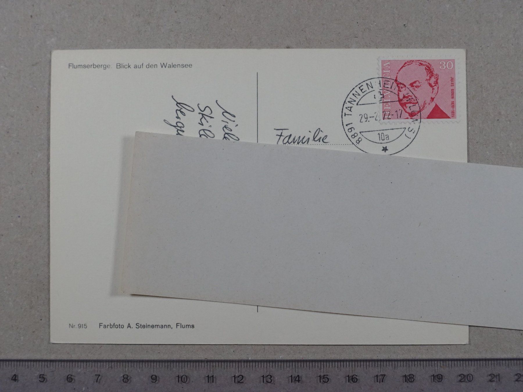 Cartoline postali: Flumserberge, 1972, Blick auf Walensee – Usato da Lenzburg venduto da fh1 1