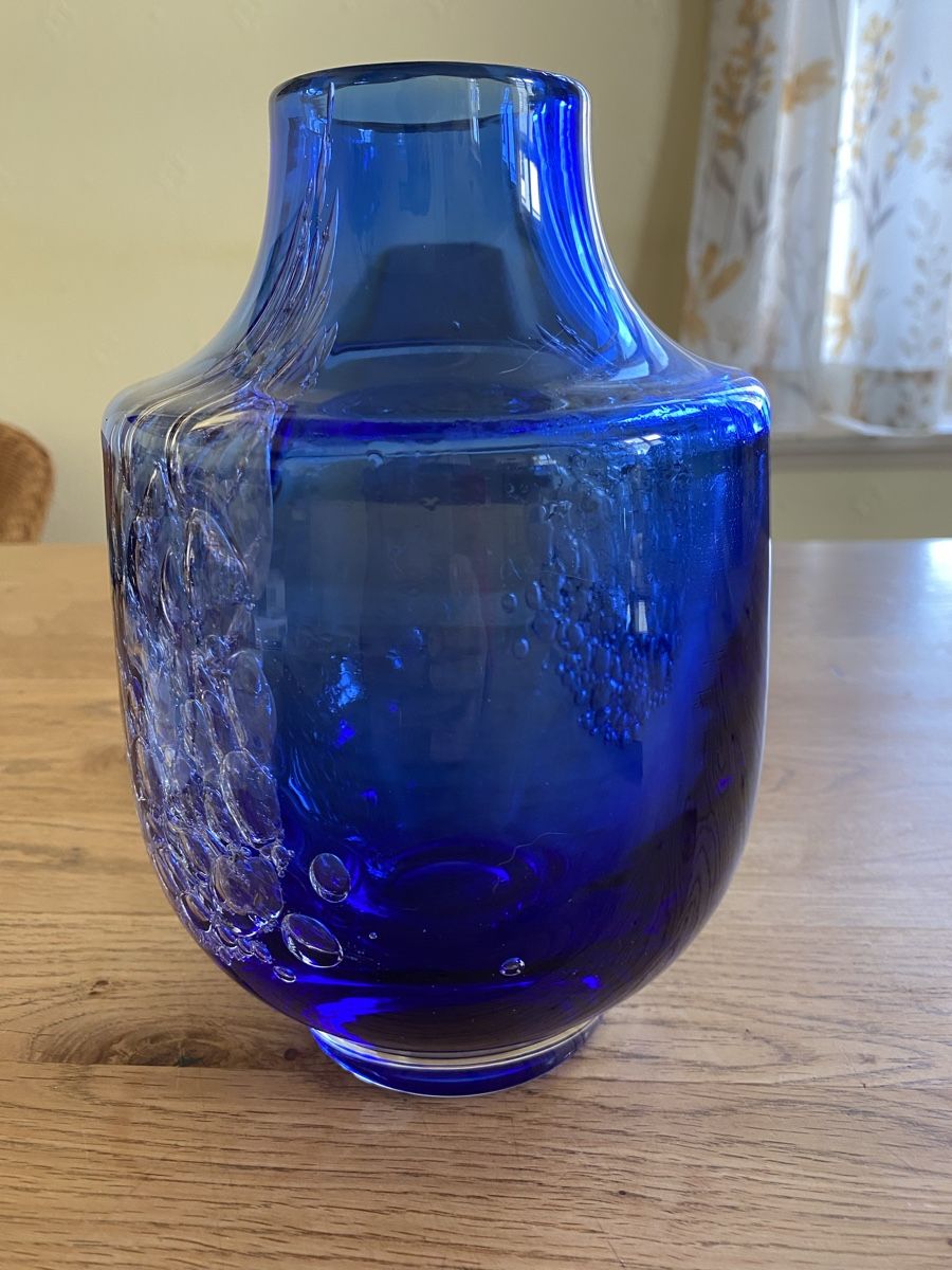 Vasi & Recipienti: Schöne Kristallvase Blau – Usato da Flawil venduto da Naphtali 1