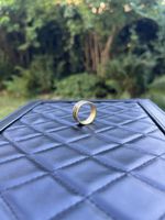 Ring Edelstahl Muster Gold Schwarz Modeschmuck 17mm