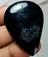 Cabochon L-7250 – Schwarzer Onyx Druzy 53.55 Karat – 41X29X6
