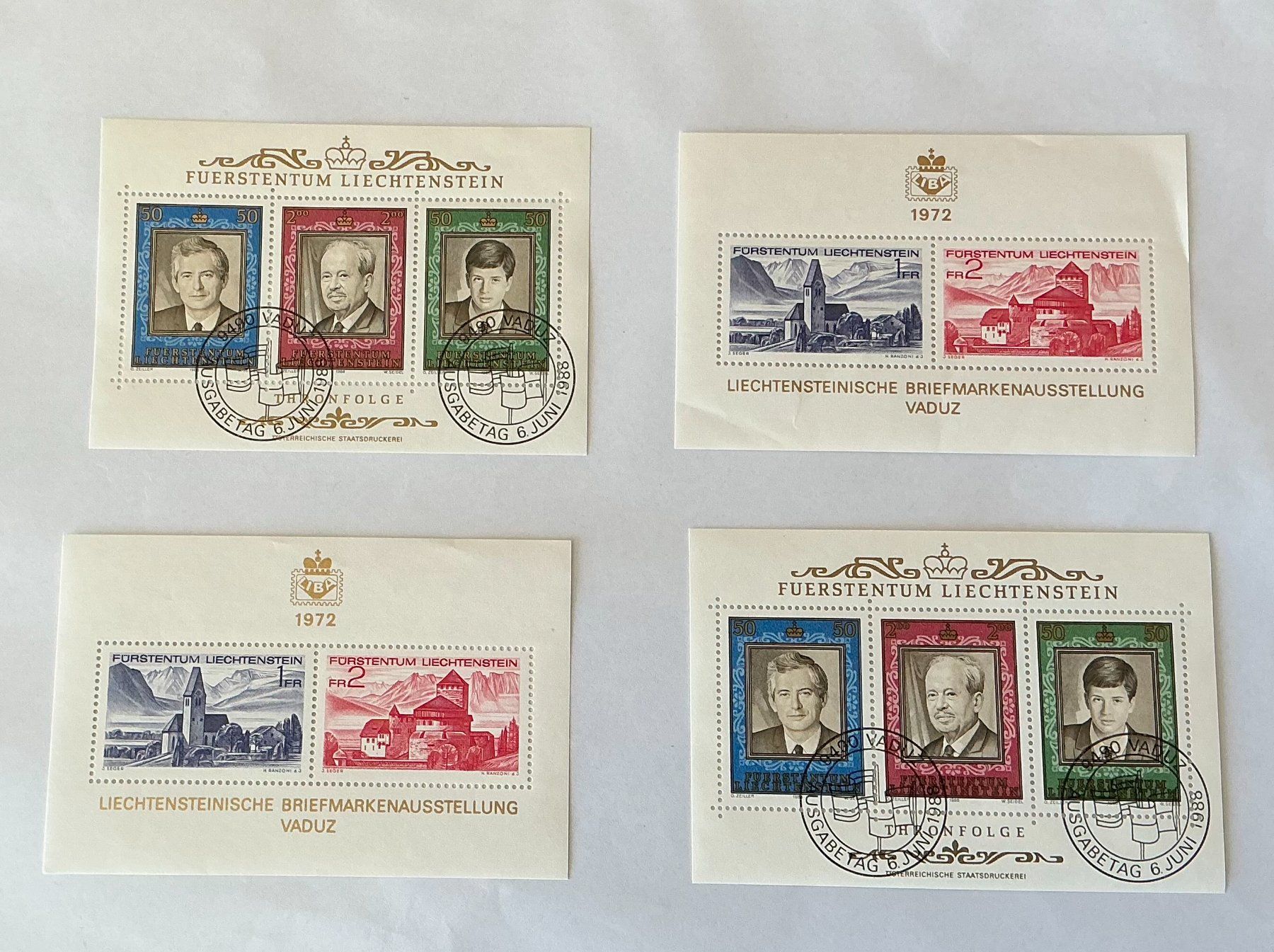 Tutti i francobolli: 4 Blöcke Li  1988 und 1972 – Nuovo (secondo la descrizione) da Koblenz venduto da Markenhimmel
