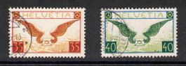 Flugpost F14z - F15z geriffeltes Papier ʘ, SBK 160.-