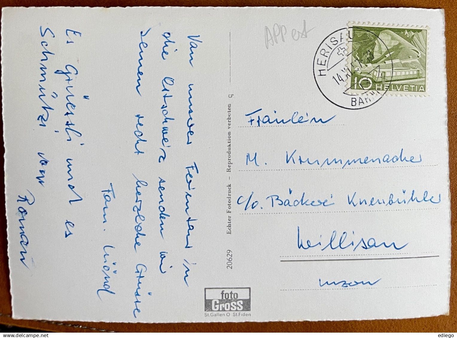 Ansichtskarten: HERISAU - 1957 – Gebraucht aus Lutry von Ediego 1