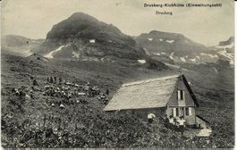 DRUSBERG-KLUBHÜTTE (Einweihungsakt) Oberiberg SZ ca 1920!