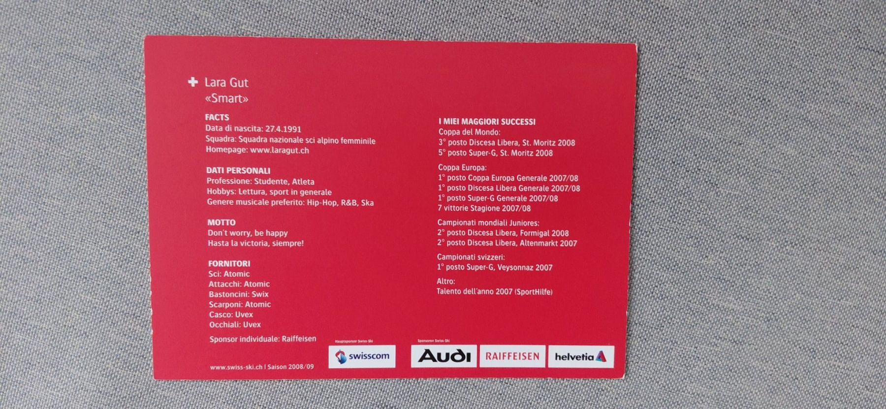 Autographes: Autogrammkarte Lara Gut – D'occasion à Schmerikon par Olympia04 1