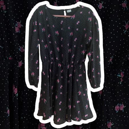 Blümchenkleid mit langen Ärmeln Gr. L