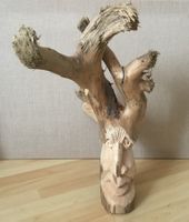 Skulptur aus Schwemmholz vom Rhein aus Graubünden