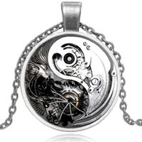 🔩Steampunk Yin Yang Anhänger mit Halskette! silbern⚙️💫