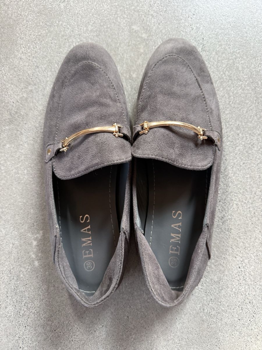 Scarpe da donna: Stylische EMAS Slipper, Gr. 39, grau – Usato da Maienfeld venduto da griti666 1