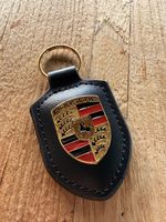 Porsche Schlüsselanhänger Leder Schwarz Top Zustand!