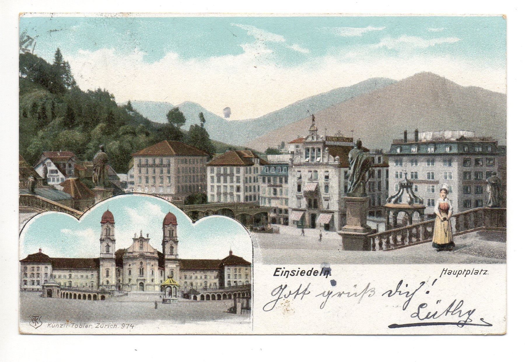 Cartes postales: 2-Bild-AK EINSIEDELN 1905 – D'occasion à Jona par philajona