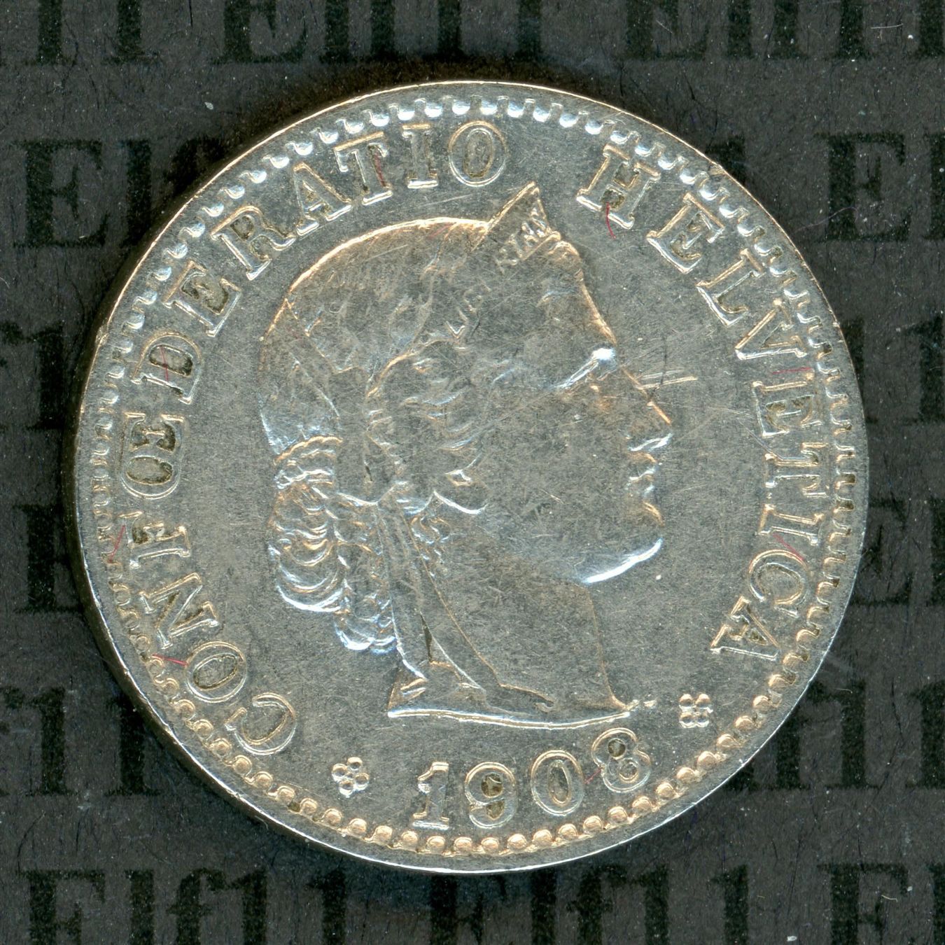 Tutti le monete: CHF___0.20 1908 ss 20 Rappen – Usato da Widnau venduto da Elf11