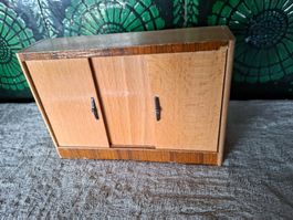 Vintage Schlafzimmerkasten aus Holz 70er Jahre, Puppenhaus