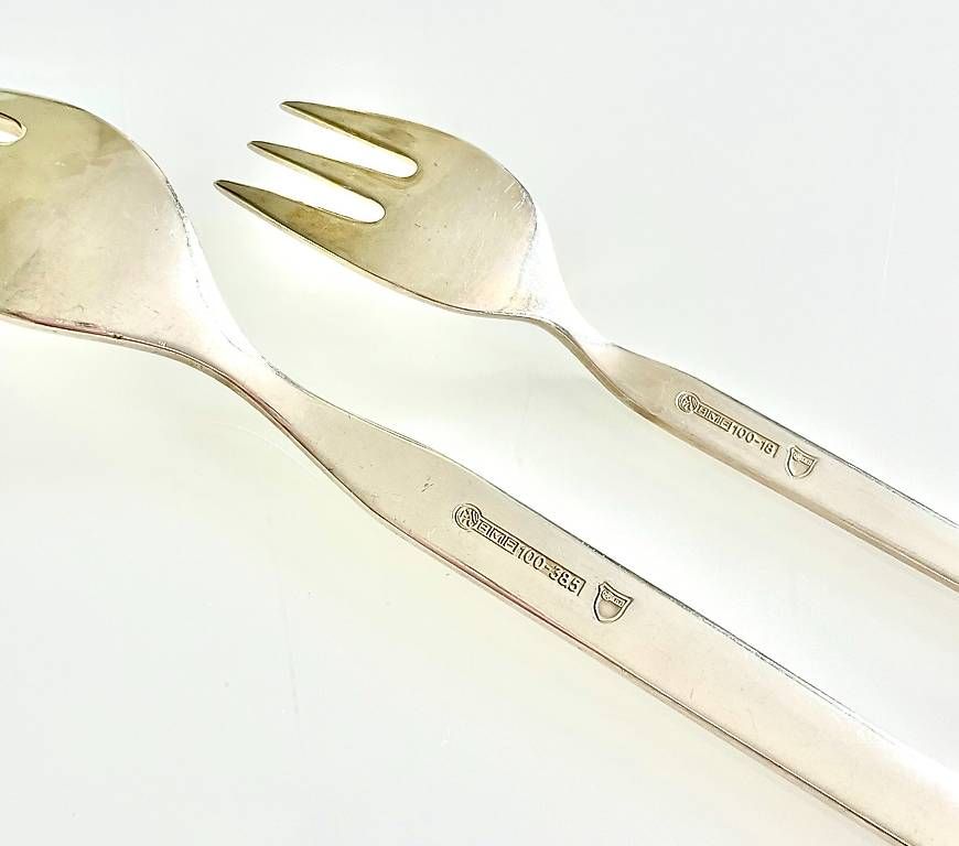 Set di posate: Versilbertes Besteck-Set mit griechischem Mäander-Muster – Usato da Stein AG venduto da Isra6 1