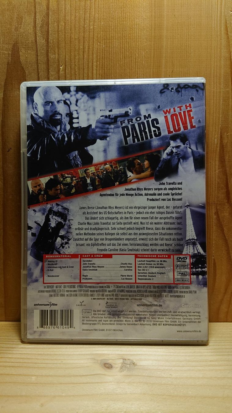 Tutti i DVDs: FROM PARIS WITH LOVE DVD mit John Travolta – Usato da Wilderswil venduto da Exebub 1