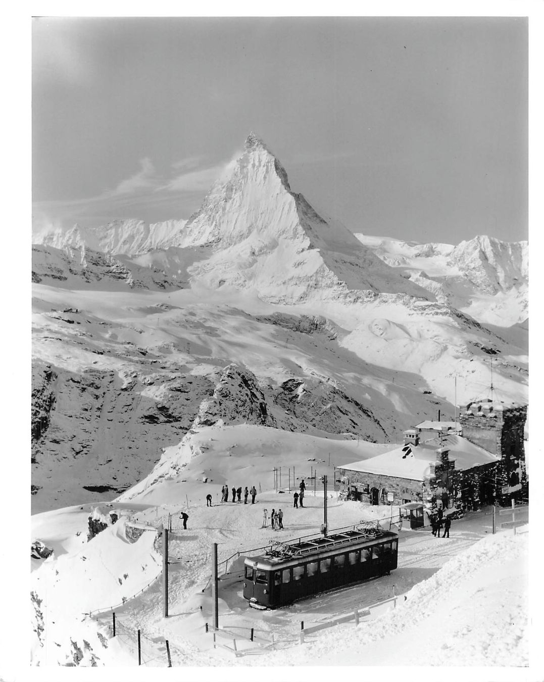 Ansichtskarten: Zermatt VS Matterhorn Winterpanorama mit Gornergrat Bahn – Gebraucht aus Biasca von Blenio71
