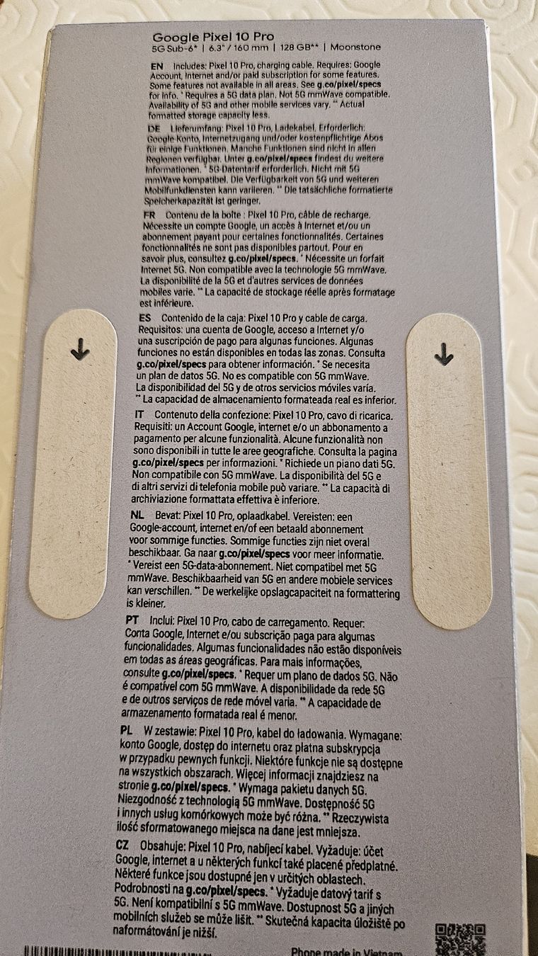 Google Telefoni cellulari / Smartphones: Google Pixel 10 Pro 5G 128 GB Moonstone – Nuovo e nell'imballaggio originale da Tour De Peilz venduto da umfaresnat 1