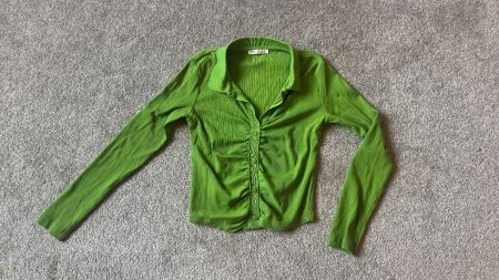 Damen Shirt Top Pullover Zara Grün Grösse S