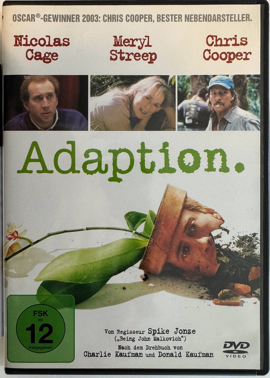 Tutti i DVDs: DVD. ADAPTION - NICOLAS CAGE - MERYL STREEP - CHRIS COOPER – Usato da Wisen venduto da gigisna