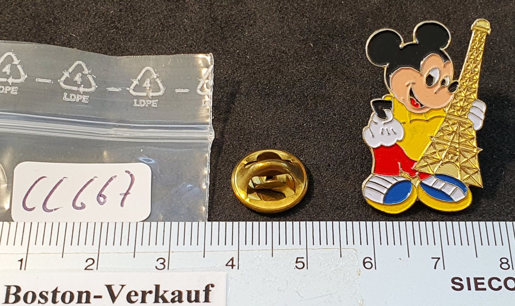 Disney Placchette & Badge: CC667 - Pin Wald Disney Mickey Mouse mit Eiffelturm Paris – Usato da Reinach BL venduto da Boston-Verkauf 1