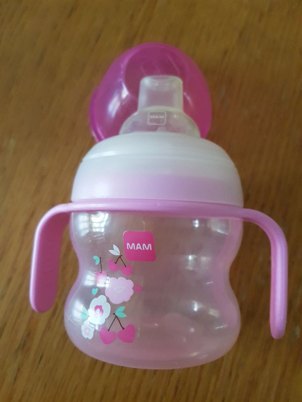 Mam Baby-Mahlzeiten: MAM Trinklernflasche, rosa – Gebraucht aus Zürich von ege_rbb9