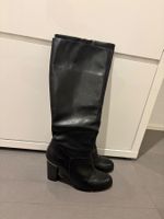 Schwarze Lazzarini Absatz-Lederstiefel, 38, fast wie neu!