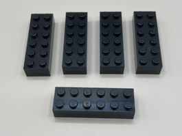 5x Lego Stein 2x6 schwarz (brick 2x6 black) NEU