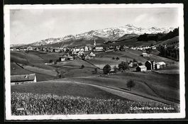 AK Schwellbrunn, Ortsansicht mit Säntis