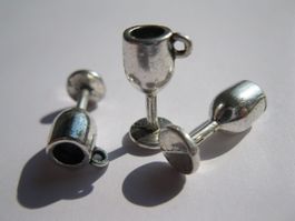 6 Anhänger metall, Weinkelch 3D