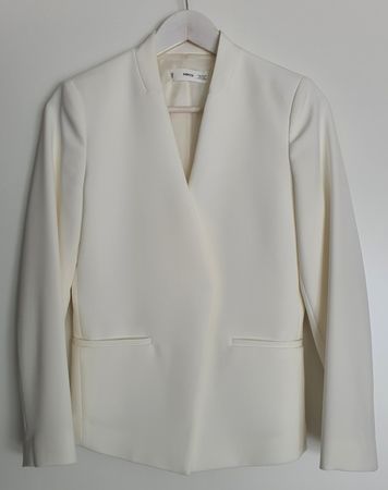 Mango MNG Off-White Einreihiger Blazer