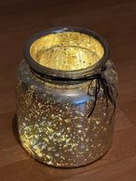 Traumhafte Deko Vase mit Licherkette Champagner/Gold- NEU!