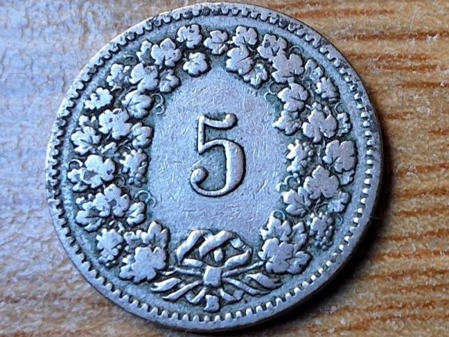 Tutti le monete: 5 Rappen 1899 – Usato da Münchenstein venduto da purbach1 9