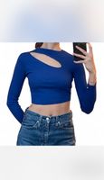 Pigalle blue cropped top – Size XXS (fits XS–S)