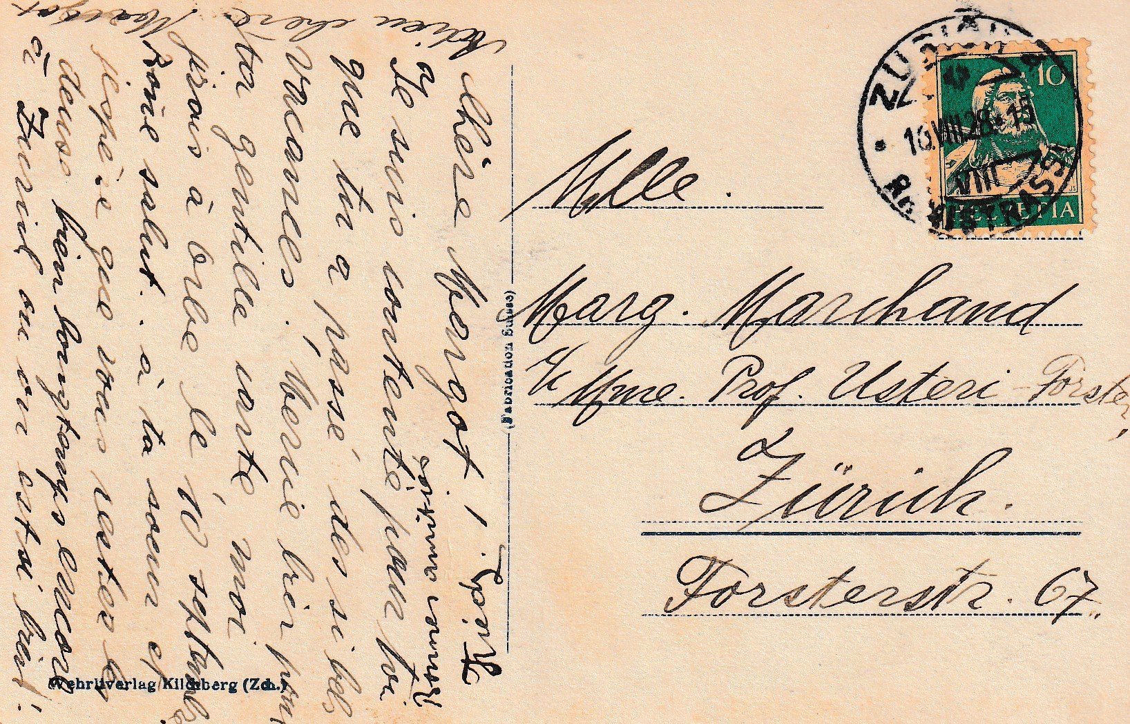 Cartoline postali: AK Zürich - gel. 10.8.1928 – Usato da Fribourg venduto da schnalla92 1