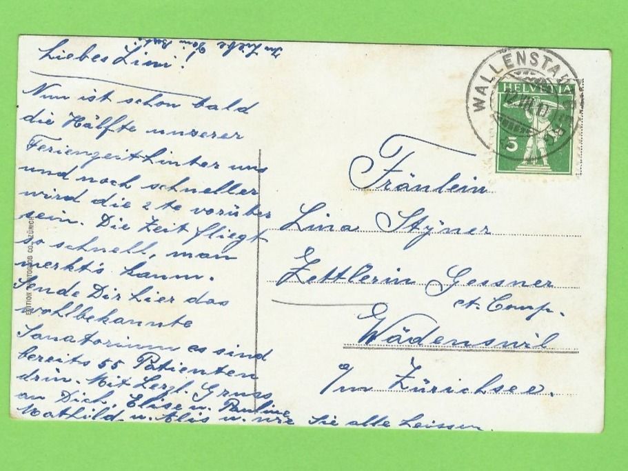 Cartes postales: Wallenstadtberg - Sanatorium – D'occasion à Zürich par t24_de 1