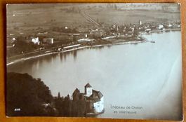 Chillon - Le château & Villeneuve vue d'avion 1921
