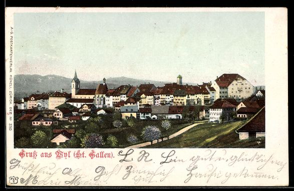 Cartoline postali: AK Wil /St. Gallen, Ortsansicht – Usato da Berlin venduto da bartko-reher