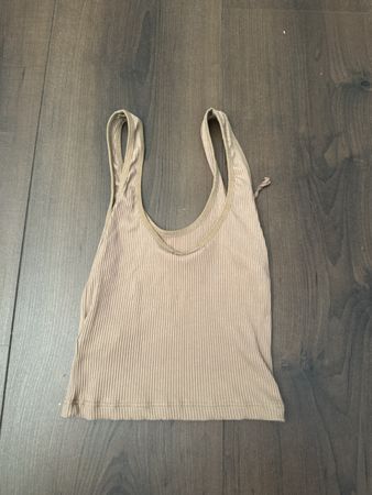 Damen Tanktop beige Rippstrick Grösse XS Stradivarius